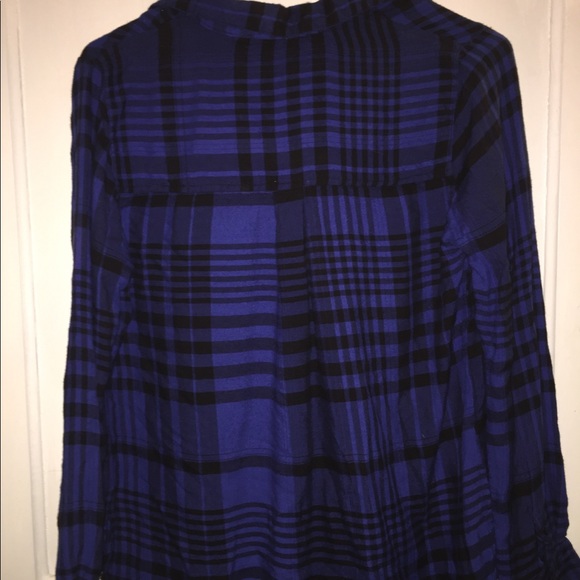 Blue plaid blouse size s - Picture 4 of 4